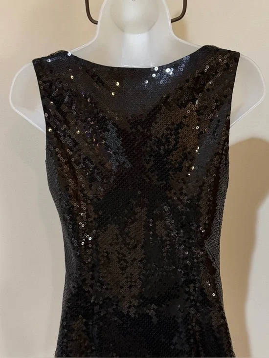 NEW BEAUTIFUL ANN TAYLOR BLACK SEQUIN BOAT NECKLINE SLEEVELESS TOP SIZE 0 - Picture 14 of 16